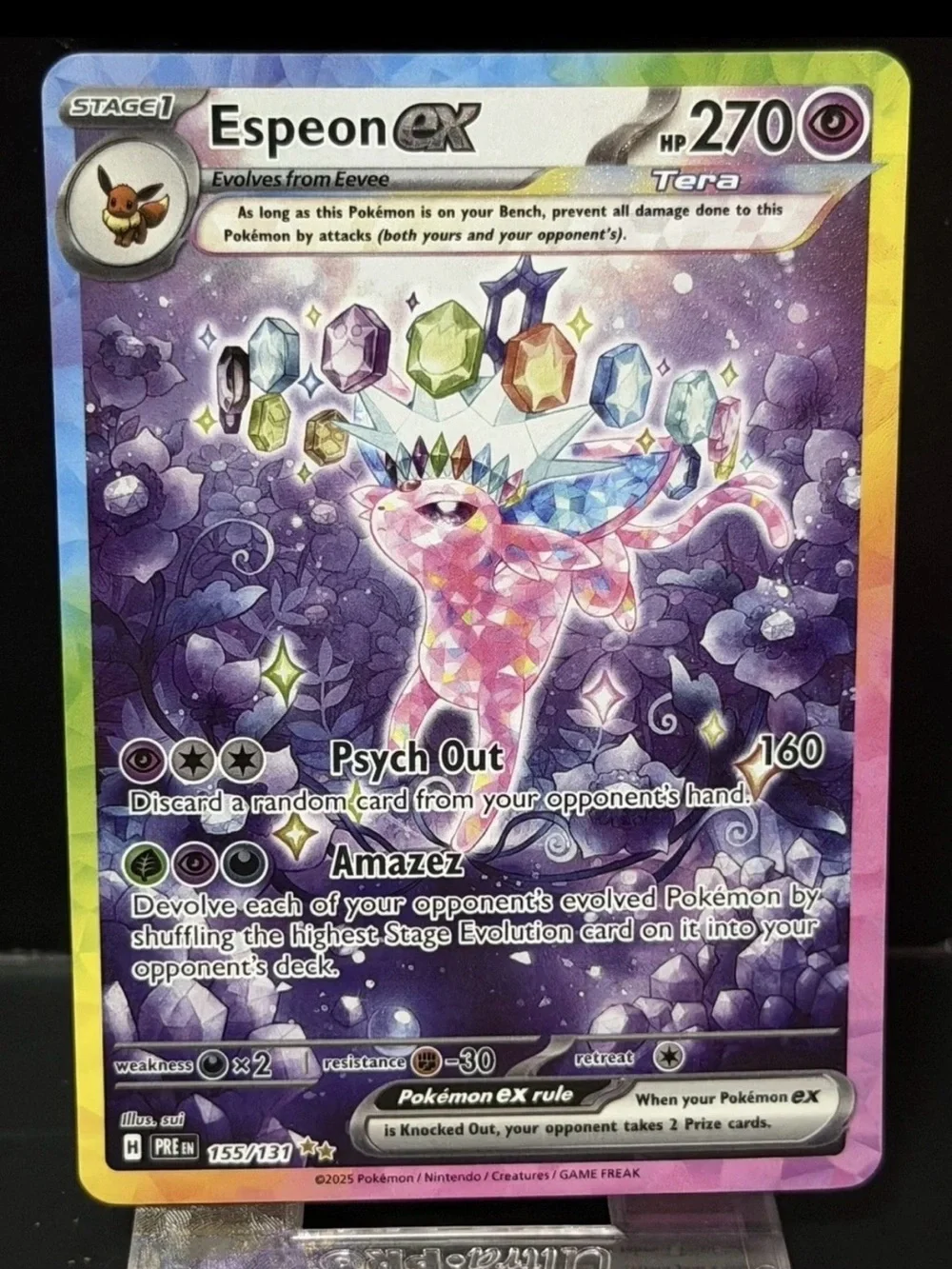 Pokemon Espeon ex Holo Rainbow Purple Pink